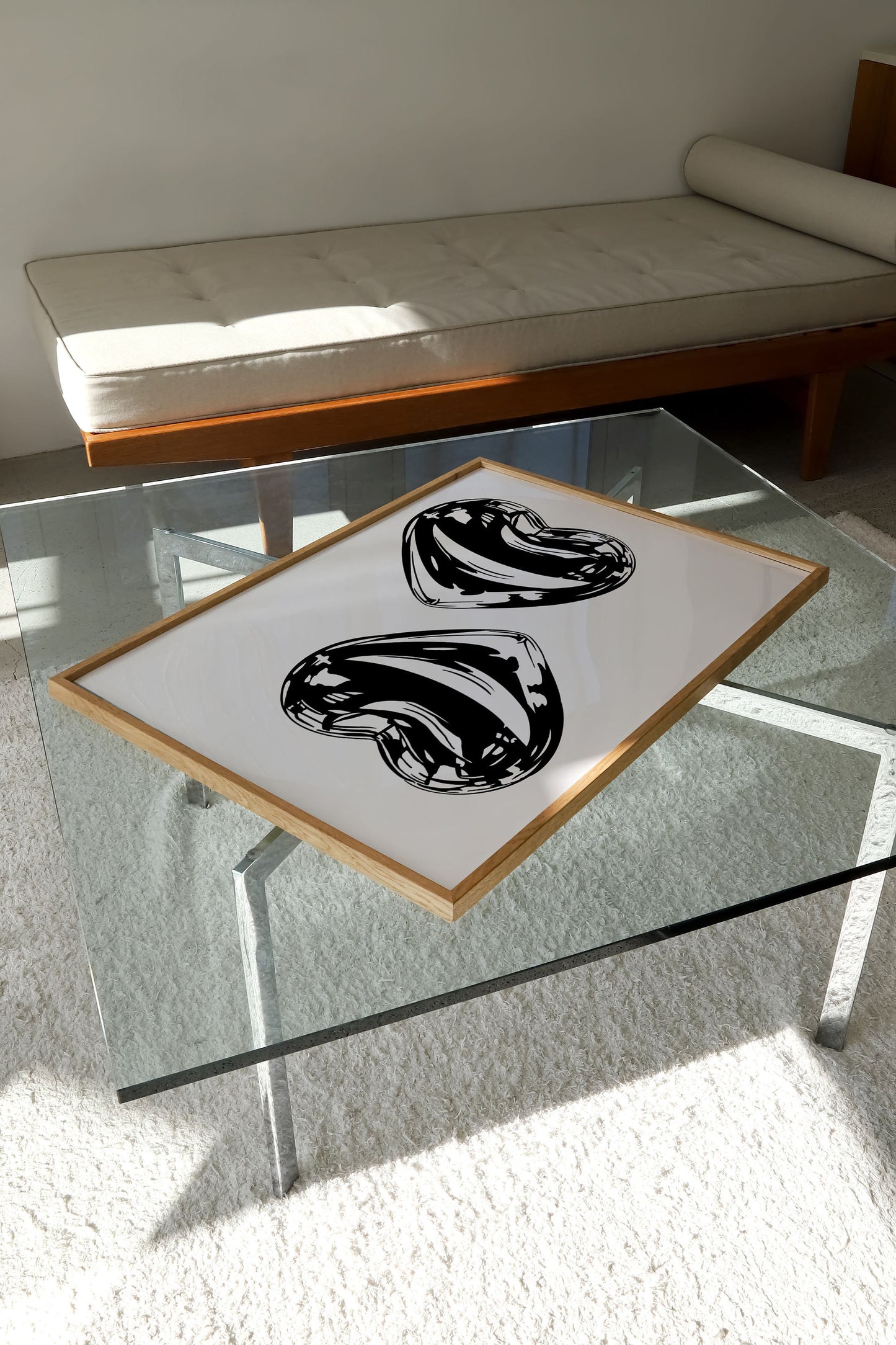 METALLIC HEART PRINT