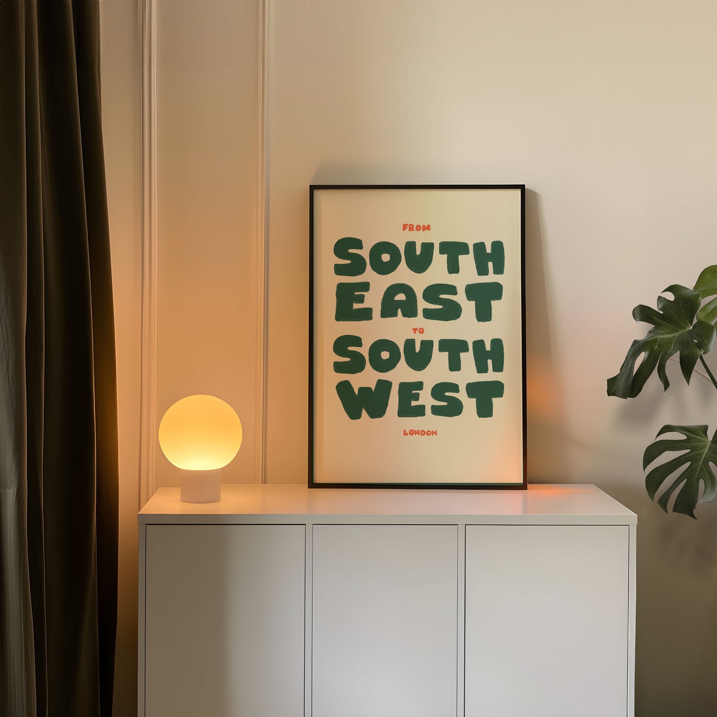 FROM SOUTH TO SOUTH WEST PRINT