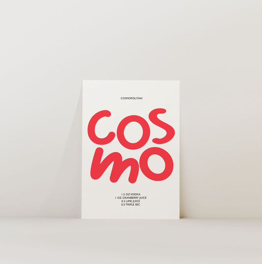 COSMOPOLITAN COCKTAIL RECIPE PRINT