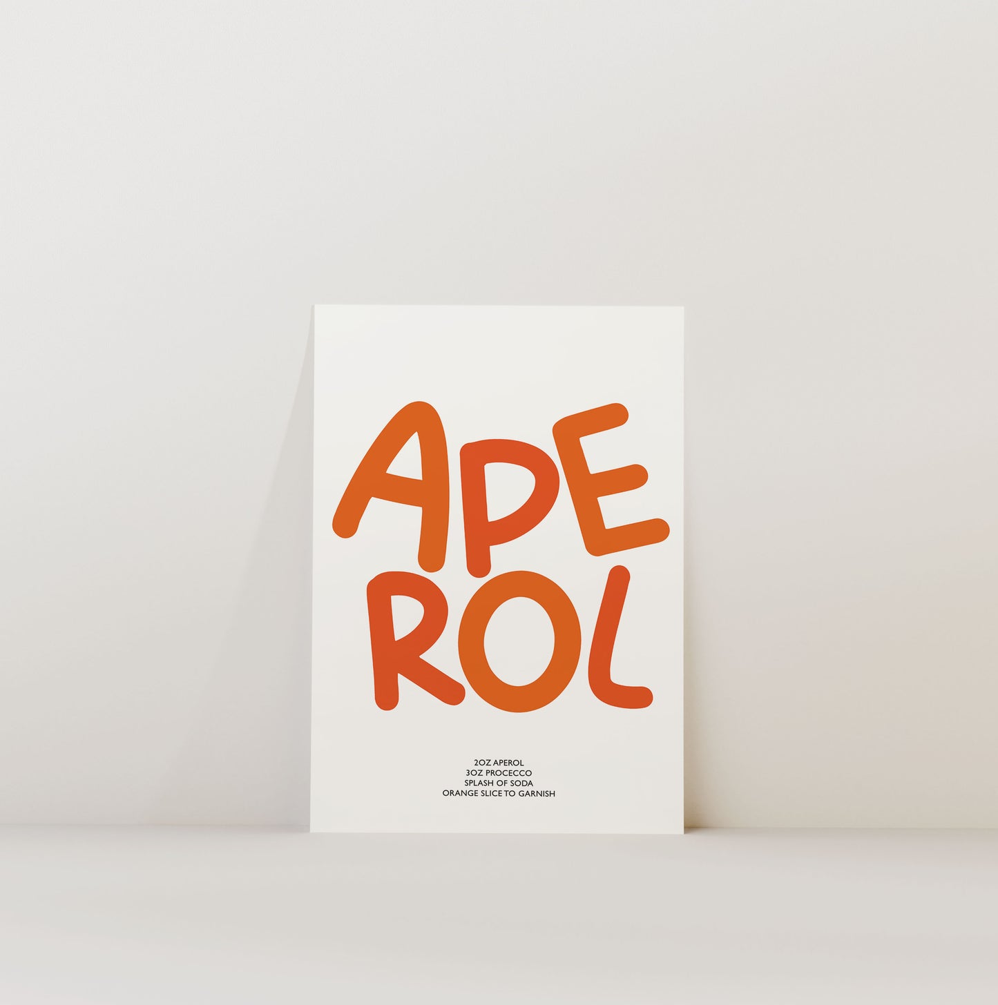 APEROL SPRITZ RECIPE PRINT