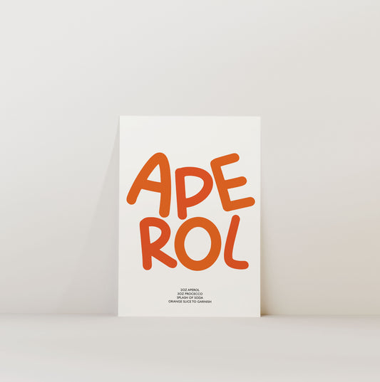 APEROL SPRITZ RECIPE PRINT