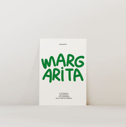 MARGARITA COCKTAIL RECIPE PRINT