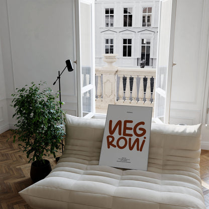 NEGRONI COCKTAIL RECIPE PRINT