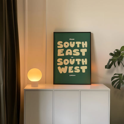 FROM SOUTH TO SOUTH WEST PRINT