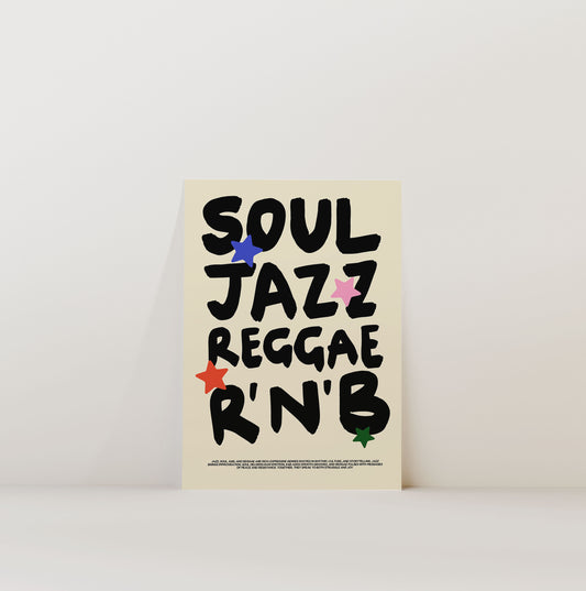 SOUL JAZZ REGGAE R'N'B PRINT