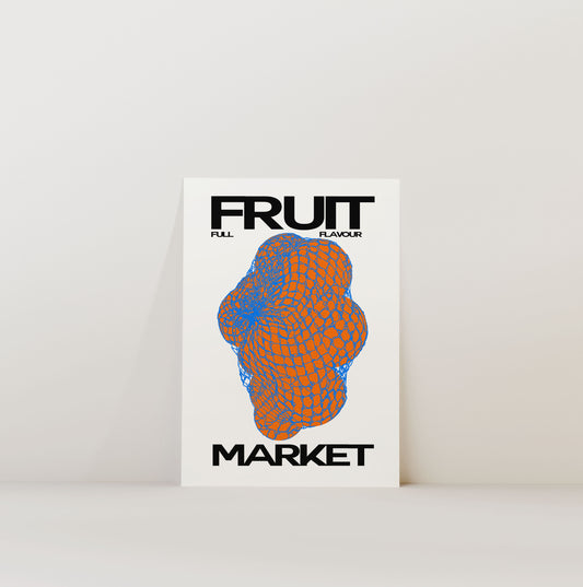 ORANGE FRUIT MARKET PRINT