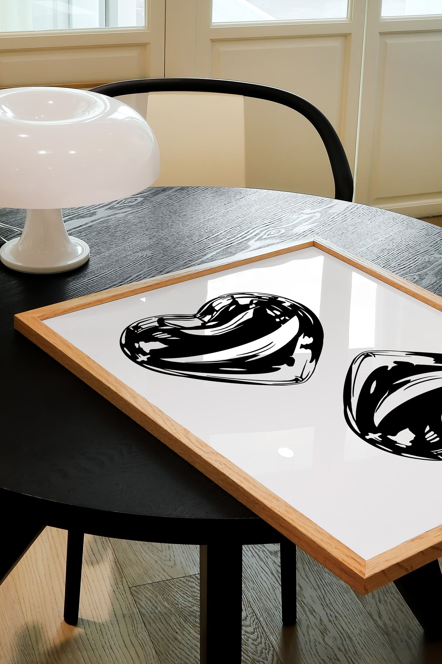 METALLIC HEART PRINT