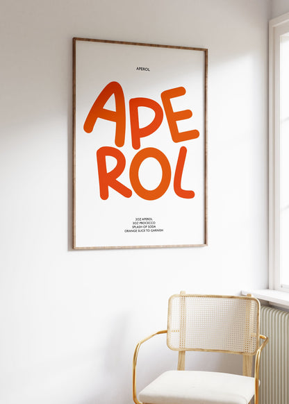 APEROL SPRITZ RECIPE PRINT